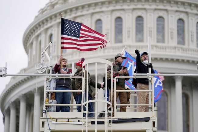 Trump supporters rally Wednesday, Jan. 6, 2021, at the Capitol in Washington. Less than 24 hours after acknowledging his election loss, U.S. President Donald Trump is again urging grassroots supporters to keep the faith. THE CANADIAN PRESS/AP/Julio Cortez