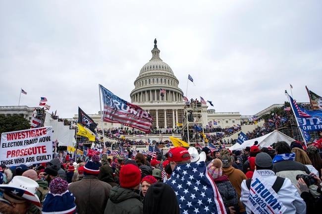 Supporters of President Donald Trump rally at the U.S. Capitol on Wednesday, Jan. 6, 2021, in Washington. THE CANADIAN PRESS/AP, Jose Luis Magana