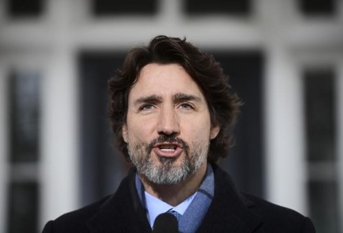 Prime Minister Justin Trudeau provides an update on the COVID-19 pandemic from Rideau Cottage in Ottawa on Tuesday, Jan. 11, 2021. THE CANADIAN PRESS/Sean Kilpatrick