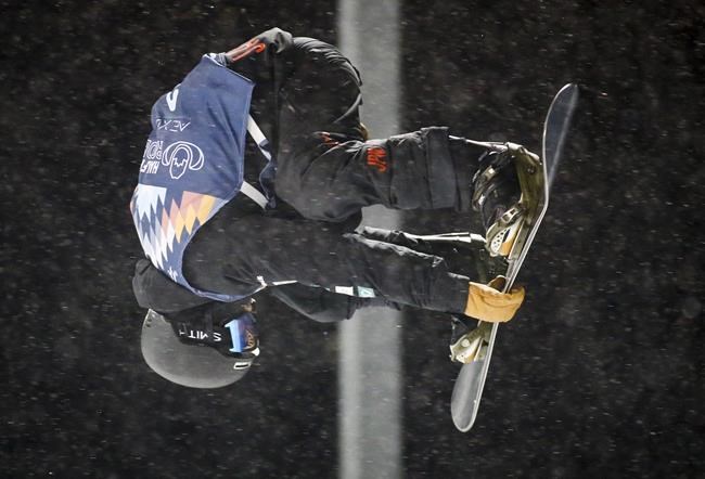 Japan's Yuto Totsuka competes during the men's World Cup freestyle halfpipe snowboard event in Calgary, Alta., Friday, Feb. 15, 2019.THE CANADIAN PRESS/Jeff McIntosh