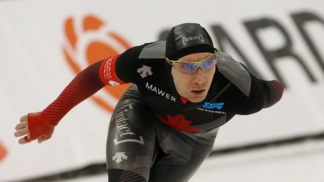 Canada's Ted-Jan Bloemen competes during the men's 5,000 meters at the world single distances speedskating championships Thursday, Feb. 13, 2020, in Kearns, Utah. Canada's long-track speedskating team has entered a Dutch