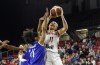 Canada's Natalie Achonwa (11) drives to the hoop as Cuba's Maria Montero (11) defends during first half action of FIBA Women's Olympic Pre Qualifying Tournaments Americas 2019, in Edmonton, Alta., on Thursday November 14, 2019. THE CANADIAN PRESS/Jason Franson