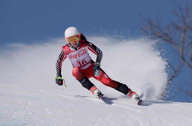 Mollie Jepsen of Canada competes in the women's super-G, standing, at the 2018 Winter Paralympics in Jeongseon, South Korea, Sunday, March 11, 2018. THE CANADIAN PRESS/AP/Lee Jin-man
