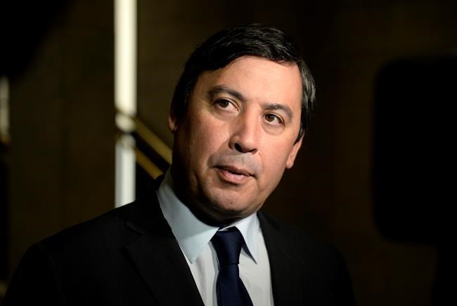 Conservative MP Michael Chong speaks to reporters as he arrives for a Conservative caucus retreat on Parliament Hill in Ottawa, on Friday, Jan. 24, 2020. Chong, the Conservative foreign affairs critic and Garnett Genuis, the party's human rights critic, were joined by Uighur community members at a teleconference today to discuss the Conservative genocide motion against China that was expected to reach Parliament for a vote later today. THE CANADIAN PRESS/Justin Tang