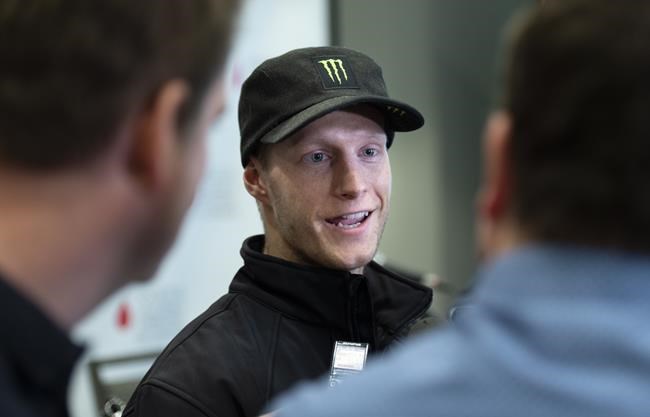 Olympic snowboarder Max Parrot, diagnosed with Hodgkin's lymphoma, answers questions after making an announcement with the Leukemia and Lymphoma Society of Canada in Montreal on May 9, 2019. For Canadian snowboarder Max Parrot, being recognized alongside the likes of LeBron James and Rafael Nadal has been part shock and part inspiration. Hearing he'd been nominated for