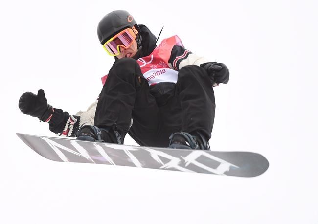 Sebastien Toutant of Canada competes in the men's snowboard big air final at the 2018 Winter Olympic Games in Pyeongchang, South Korea, Saturday, Feb. 24, 2018. Toutant captured a silver medal in the slopestyle event at the world championships on Friday. THE CANADIAN PRESS/Jonathan Hayward
