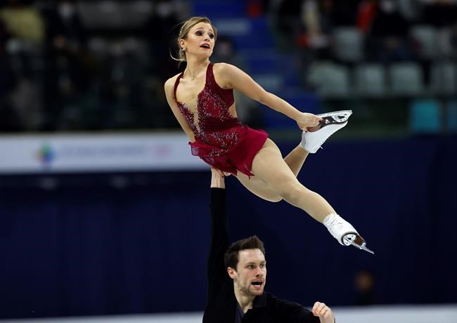 Canada's Kirsten Moore-Towers and Michael Marinaro perform during the pairs free skating competition in the ISU Four Continents Figure Skating Championships in Seoul, South Korea on February 8, 2020. THE CANADIAN PRESS/AP, Lee Jin-man