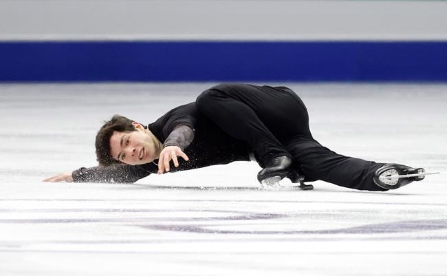 Canada's Keegan Messing performs during the men's single free skating competition in the ISU Four Continents Figure Skating Championships in Seoul, South Korea, Sunday, Feb. 9, 2020. (AP Photo/Lee Jin-man)