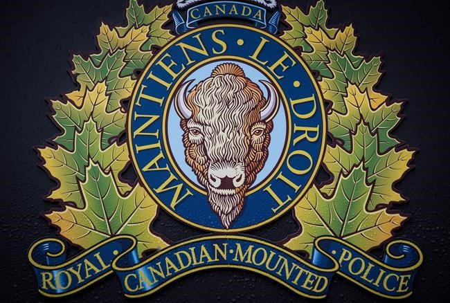 The RCMP logo is seen outside Royal Canadian Mounted Police