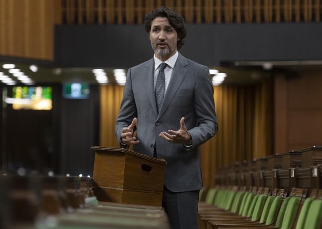 Prime Minister Justin Trudeau speaks during a debate in the House of Commons, in Ottawa, Tuesday, June 1, 2021. The Liberal government is asking the Federal Court to prohibit disclosure of documents related to the firing of two scientists at Canada's highest-security laboratory. THE CANADIAN PRESS/Adrian Wyld
