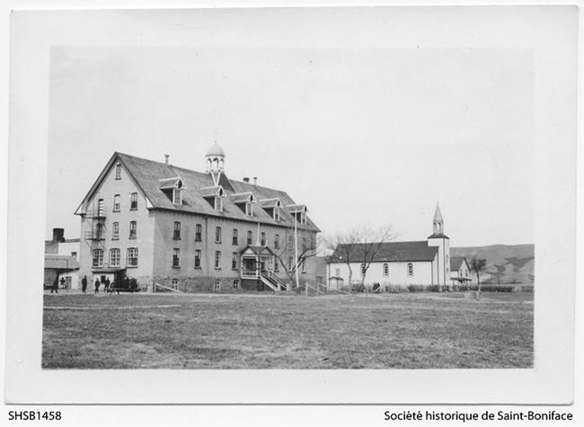 A 1956 photograph of the parish church in Marieval, Sask., is shown in this handout image provided by Société historique de Saint-Boniface. THE CANADIAN PRESS/HO-Société historique de Saint-Boniface *MANDATORY CREDIT*