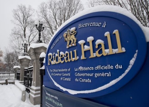 A sign along the wall surrounding Rideau Hall is shown Thursday January 21, 2021 in Ottawa. THE CANADIAN PRESS/Adrian Wyld