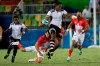FILE - In this Aug. 11, 2016, file photo, Viliame Mata of Fiji evades a tackle during the gold medal mens rugby sevens match against Britain at the 2016 Summer Olympics in Rio de Janeiro, Brazil. It was rugby in fast forward and it generated millions of new fans across the world. Rugby sevens made its Olympic debut in Rio de Janeiro in 2016 bringing all the usual hard-hitting tackles, collisions and swerving runs but leaving out the slow-mo elements of the traditional 15-a-side game. (AP Photo/Robert F. Bukaty, File)