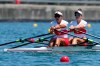Jessica Sevick and Gabrielle Smith, of Canada, competes in the women's double sculls at the 2020 Summer Olympics, Friday, July 23, 2021, in Tokyo, Japan. THE CANADIAN PRESS/AP/Darron Cummings