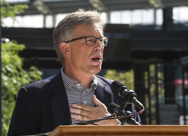 FILE - In this Saturday, Aug. 5, 2017, file photo, Cleveland Indians president Paul Dolan speaks before a baseball game against the New York Yankees in Cleveland. Known as the Indians since 1915, Cleveland’s Major League Baseball team will be called Guardians. The ballclub announced the name change Friday, July 23, 2021, with a video on Twitter narrated by actor Tom Hanks, ending months of internal discussions triggered by a national reckoning by institutions and teams to permanently drop logos and names considered racist. Dolan said last summer's social unrest, touched off by the killing of George Floyd in Minneapolis, spurred his intention to change the ballclub's name. (AP Photo/Phil Long, File)