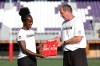 Interim Canada women’s rugby sevens coach Mick Byrne hands Pamphinette Buisa her Team Canada jacket on June 25, 2021 in Langford, B.C., when the Canadian Olympic sevens team was named. THE CANADIAN PRESS/HO-Rugby Canada-Kevin Light MANDATORY CREDIT