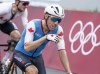 Michael Woods (79) of Canada reacts after finishing 5th in the Men’s Cycling Road Race at the Tokyo Olympics in Tokyo, Japan on Saturday, July 24, 2021. THE CANADIAN PRESS/Frank Gunn