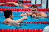 The United States' Ryan Murphy, right, gives a thumbs up to Evgeny Rylov, of Russian Olympic Committee, after Rylov won the men's 200-meter backstroke final at the 2020 Summer Olympics, Friday, July 30, 2021, in Tokyo, Japan. (AP Photo/David Goldman)