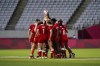 Canada’s Women’s rugby team prepares to face Brazil during the Tokyo Summer Olympic Games, in Japan on Friday, July 30, 2021. Rugby Canada has condemned 