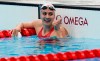 Canada's Kylie Masse celebrates a silver medal in the women's 200m backstroke final during the Tokyo Summer Olympic Games, in Tokyo, Saturday, July 31, 2021. THE CANADIAN PRESS/Adrian Wyld