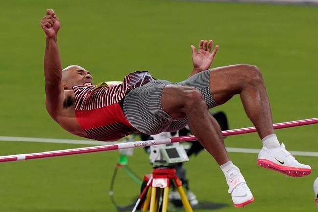 Damian Warner of Canada competes in the Men’s Decathlon High Jump during the summer Tokyo Olympics in Tokyo, Japan on Wednesday, August 4, 2021. THE CANADIAN PRESS/Adrian Wyld