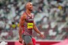 Canada's Damian Warner reacts after his first javelin throw in the decathlon event during the Tokyo Olympics in Tokyo, Japan on Thursday, August 5, 2021. THE CANADIAN PRESS/Frank Gunn