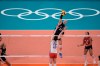 United States' Michelle Bartsch-Hackley hits the ball during the women's volleyball semifinal match between Serbia and United States at the 2020 Summer Olympics, Friday, Aug. 6, 2021, in Tokyo, Japan. (AP Photo/Manu Fernandez)