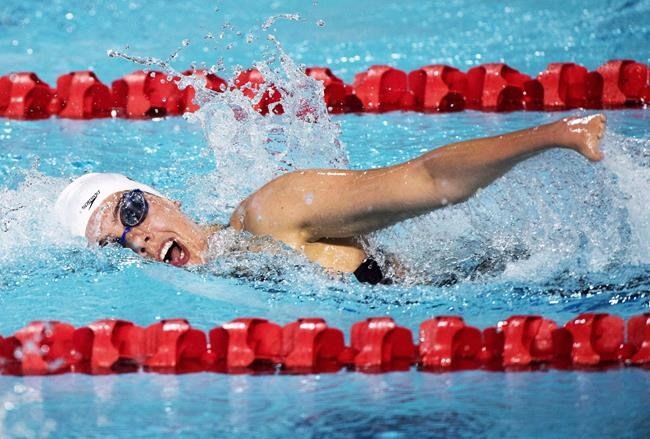 Canada's Aurelie Rivard swims her way to a silver medal for the women's SM10 (Para) 200m Individual Medley during the swimming finals at the Commonwealth Games on April 7, 2018 in Gold Coast, Australia. THE CANADIAN PRESS/Ryan Remiorz