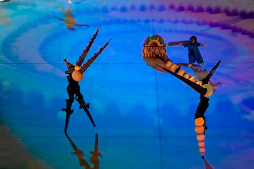 Dancers perform during the opening ceremony for the 2020 Paralympics at the National Stadium in Tokyo, Tuesday, Aug. 24, 2021. (AP Photo/Eugene Hoshiko)