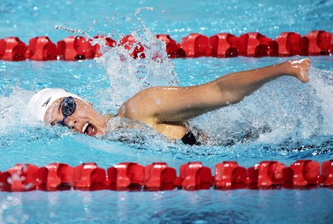 Canada's Aurelie Rivard swims her way to a silver medal for the women's SM10(Para) 200m Individual Medley during the swimming finals at the Commonwealth Games in Gold Coast, Australia, Saturday, April 7, 2018. THE CANADIAN PRESS/Ryan Remiorz