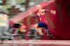 Sam Grewe of the United States competes in the men's high jump T63 final during the Tokyo 2020 Paralympics Games at the National Stadium in Tokyo, Japan, Tuesday, Aug. 31, 2021. (AP Photo/Eugene Hoshiko)