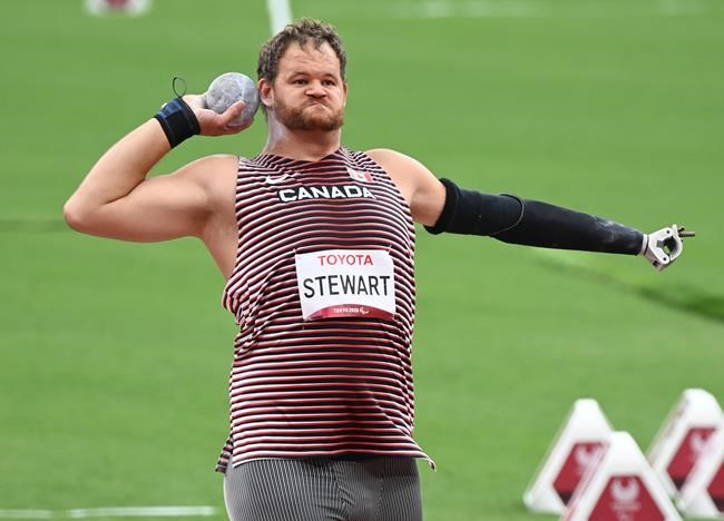 Canada's Greg Stewart competes in the shot put event at the 2020 Paralympic Games in Tokyo, Japan, Tuesday, Aug.31, 2021. THE CANADIAN PRESS/HO-Canadian Paralympic Committee-Scott Grant MANDATORY CREDIT