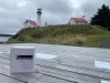 An Elections Canada ballot box is seen on a helicopter pad at the Scarlett Point Lighthouse station on Balaklava Island, B.C., in this recent handout photo. THE CANADIAN PRESS/HO, Vlasta Booth *MANDATORY CREDIT*