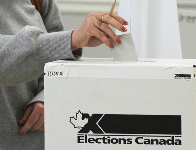 A voter casts their ballot in the advance polls, in Chambly, Que., Friday, Sept. 10, 2021. Canada's first-ever pandemic election culminates today as Canadians from coast-to-coast go to the polls to choose the 338 MPs to sit in the House of Commons. THE CANADIAN PRESS/Ryan Remiorz