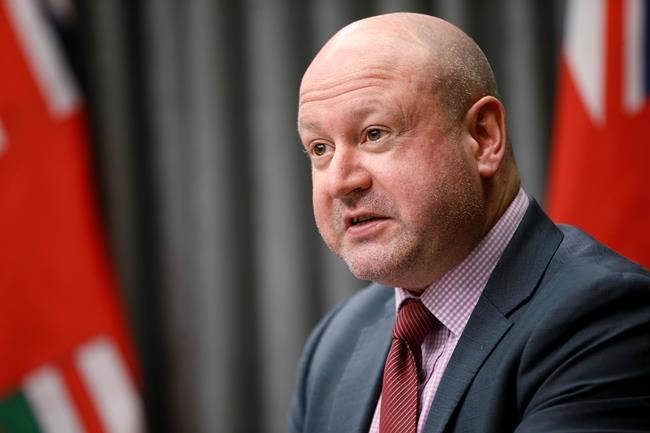 Dr. Brent Roussin, Manitoba's chief public health officer, speaks during a COVID-19 update at the Manitoba legislature in Winnipeg Wednesday, Dec. 16, 2020. THE CANADIAN PRESS/John Woods