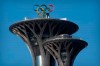 The Olympic rings are visible atop the Olympic Tower in Beijing, Tuesday, Feb. 2, 2021. With the dust barely settled on the recent Summer Games, a reminder came Wednesday that the next Olympiad is fast approaching. THE CANADIAN PRESS/AP, Mark Schiefelbein