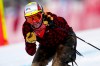 Manuel Osborne-Paradis flies down the course on his retirement run prior to FIS downhill skiing race action, in Lake Louise, Alta., Saturday, Nov. 27, 2021. THE CANADIAN PRESS/Frank Gunn