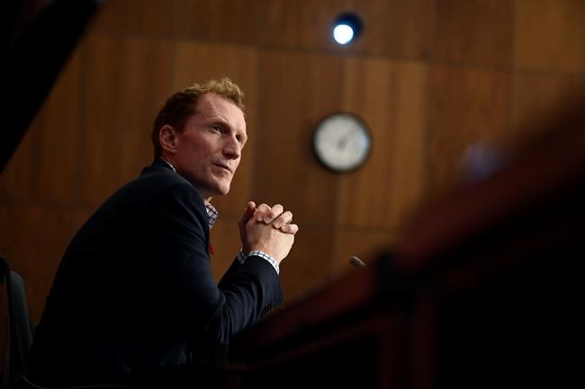 Minister of Crown-Indigenous Relations Marc Miller participates in a news conference regarding the order from the Canadian Human Rights Tribunal to compensate Indigenous children and their families, in Ottawa, on Friday, Oct. 29, 2021. THE CANADIAN PRESS/Justin Tang
