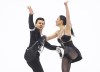 Charlene Guignard and Marco Fabbri of Italy perform their ice dance, rhythm dance during the ISU European Figure Skating Championships in Tallinn, Estonia, Friday, Jan. 14, 2022. (AP Photo/Raul Mee)