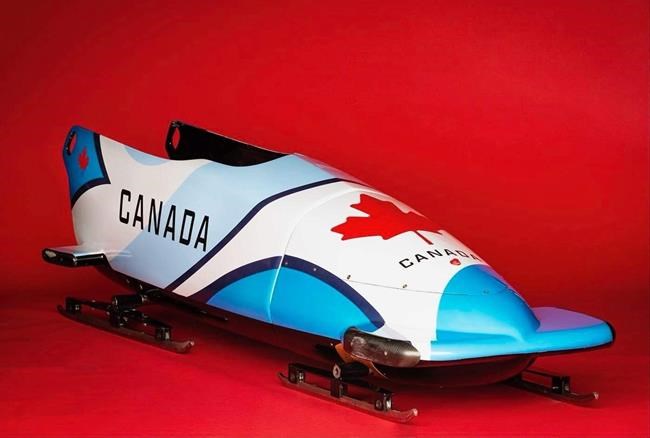 A new Canadian bobsled, designed to look like a Canadian naval ship, is shown in a handout photo. THE CANADIAN PRESS/HO-Canadian Olympic Committee **MANDATORY CREDIT**