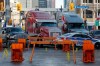 Trucks are blocked by police barricades as a rally against COVID-19 restrictions, which began as a cross-country convoy protesting a federal vaccine mandate for cross-border truckers continues in Ottawa on Tuesday, Feb. 1, 2022. Ottawa police have made two arrests following demonstration-related investigations, as the anti-vaccine mandate protest continues to keep the capital at a standstill. THE CANADIAN PRESS/Patrick Doyle