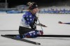 Jessie Diggins reacts after a bronze medal finish at the women's final sprint free cross-country skiing competition at the 2022 Winter Olympics, Tuesday, Feb. 8, 2022, in Zhangjiakou, China. (AP Photo/Alessandra Tarantino)