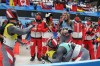 Madeleine Egle, Wolfgang Kindl, Thomas Steu and Lorenz Koller, of the Austria, celebrate winning the silver medal in the luge team relay the 2022 Winter Olympics, Thursday, Feb. 10, 2022, in the Yanqing district of Beijing. (AP Photo/Pavel Golovkin)