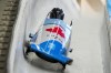 Christine De Bruin, of Canada, drives during the women's monobob heat 3 at the 2022 Winter Olympics, Monday, Feb. 14, 2022, in the Yanqing district of Beijing. THE CANADIAN PRESS/AP-Dmitri Lovetsky