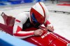 Rudy Rinaldi, of Monaco, looks down after the 2-man heat 4 at the 2022 Winter Olympics, Tuesday, Feb. 15, 2022, in the Yanqing district of Beijing. (AP Photo/Dmitri Lovetsky)