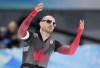 Canada's Laurent Dubreuil reacts after skating in the men's 500 metre speedskating competition at the 2022 Winter Olympics in Beijing on Saturday, February 12, 2022. THE CANADIAN PRESS/Paul Chiasson