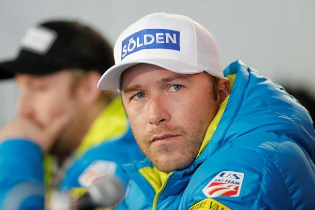 FILE - In this Monday, Feb. 2, 2015, file photo, USA men's ski team member and six-time Olympic medalist Bode Miller participates in a news conference at the alpine skiing world championships, in Beaver Creek, Colo.