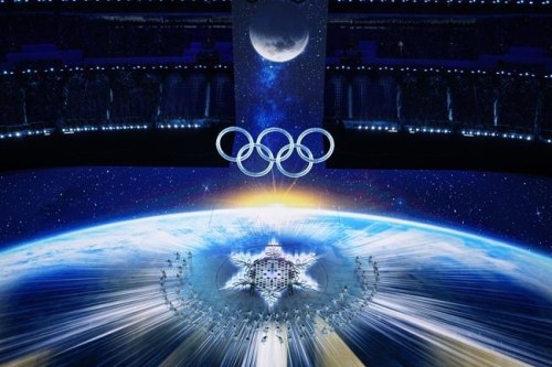 Dancers perform during the opening ceremony of the 2022 Winter Olympics, Friday, Feb. 4, 2022, in Beijing. (AP Photo/Jeff Roberson)