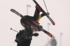 Finland's Jon Sallinen collides with a cameraman during the men's halfpipe qualification at the 2022 Winter Olympics, Thursday, Feb. 17, 2022, in Zhangjiakou, China. (AP Photo/Francisco Seco)