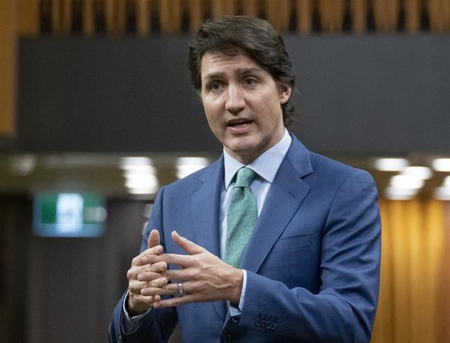 Prime Minister Justin Trudeau speaks about the implementation of the Emergencies Act, Thursday, February 17, 2022 in Ottawa. THE CANADIAN PRESS/Adrian Wyld